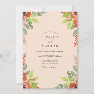 Amber Sage Vine Wedding Invitation