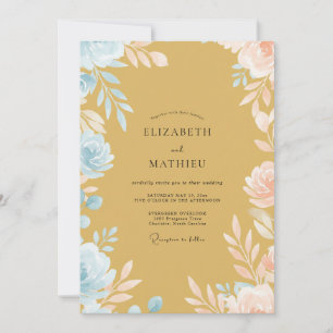 Amber Sky Leafy Wedding Invitation