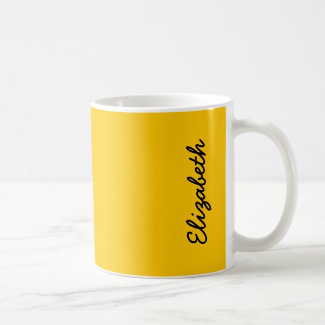 Amber Solid Colour Customise It Coffee Mug (Right)