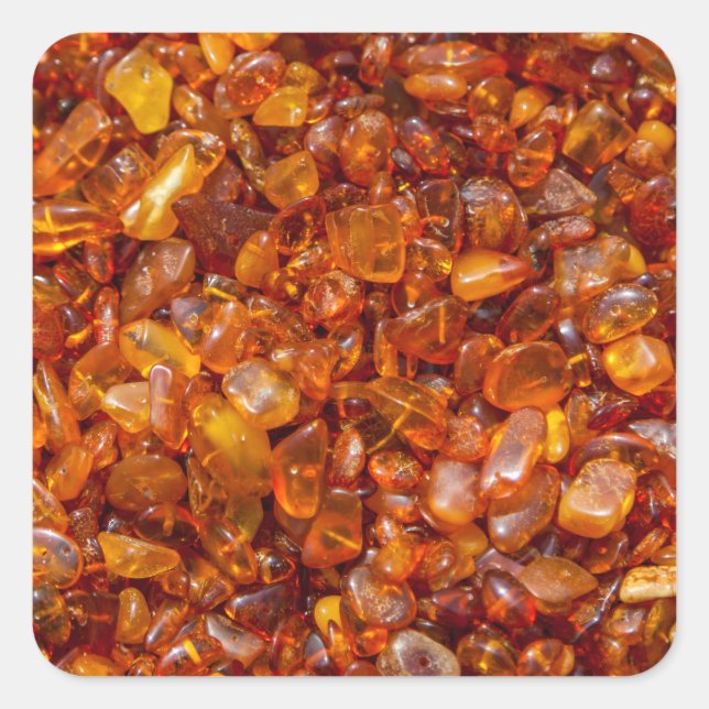 Amber stones square sticker (Front)