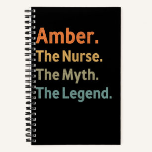 Amber The Nurse The Myth The Legend Funny Vintage Notebook