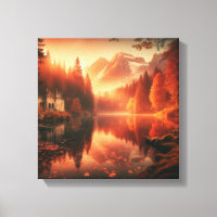 Amber Twilight Over Enchanted Alpine Lake