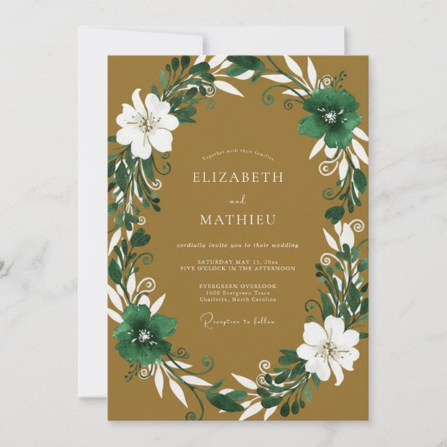 Amber Vine Wedding Invitation (Front)