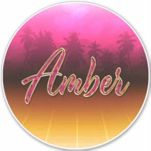 Amber Vorname Name golden pink Aufkleber Sticker
