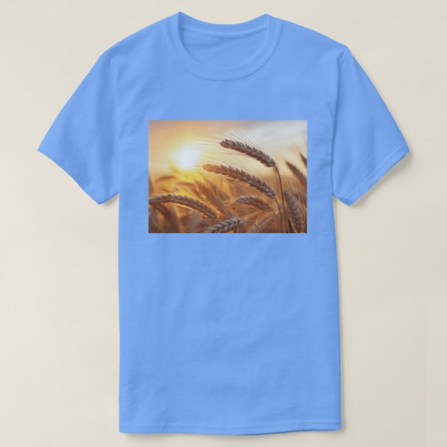 Amber Waves Minimal Botanical Rustic Subdued Wheat T-Shirt (Design Front)
