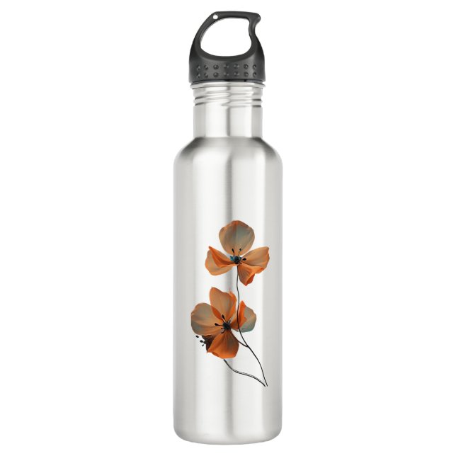 Amber Whisper Petals in the Dark Quiet Bloom Ember 710 Ml Water Bottle (Front)
