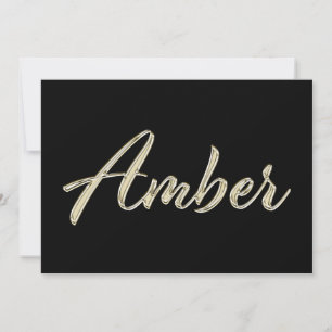 Amber white Handwriting Card