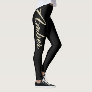 Amber white Handwriting trousers Leggings