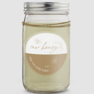 Amber & White Modern Apiary Raw Honey Classic Round Sticker