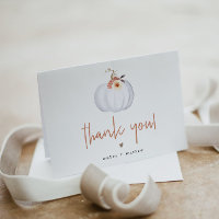 AMBER White Pumpkin Cute Orange Fall Floral