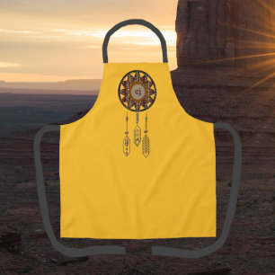 Amber Yellow Monogrammed Apron with Dreamcatcher