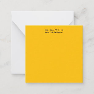 Amber Yellow Plain Elegant Professional Modern Card