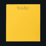 Amber Yellow Plain Elegant Professional Modern Notepad<br><div class="desc">Simple,  modern,  minimalist design for companies. This template can be customised to meet all professional occupations.</div>