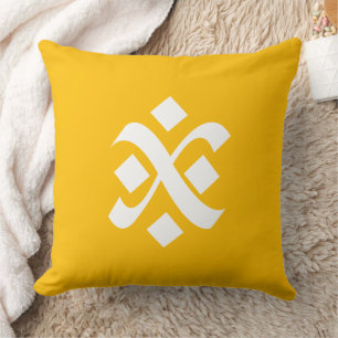 Amber Yellow Uniform Solid Boho Colours Cushion