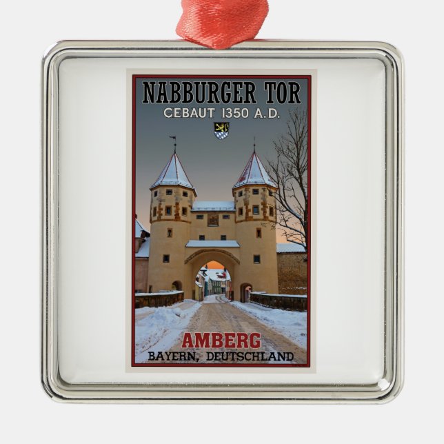 Amberg - Nabburger Tor Metal Tree Decoration (Front)