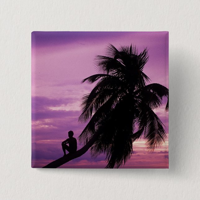 Ambergris Caye, Belise, Central America. 15 Cm Square Badge (Front)