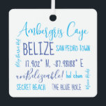 Ambergris Caye Belise Metal Ornament<br><div class="desc">Ambergris Caye subway art to celebrate your adventure.</div>