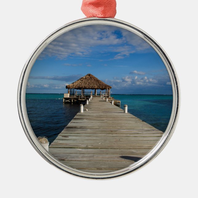 Ambergris Caye Belise Metal Tree Decoration (Front)