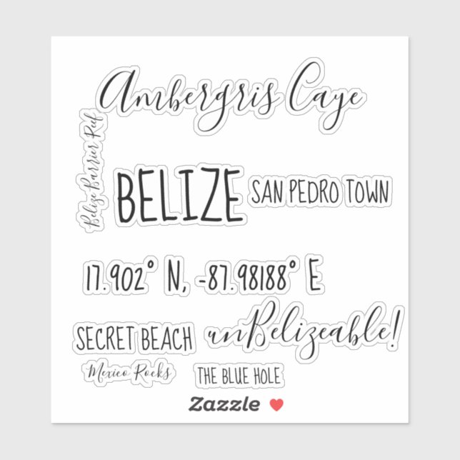 Ambergris Caye Belise Stickers (Sheet)