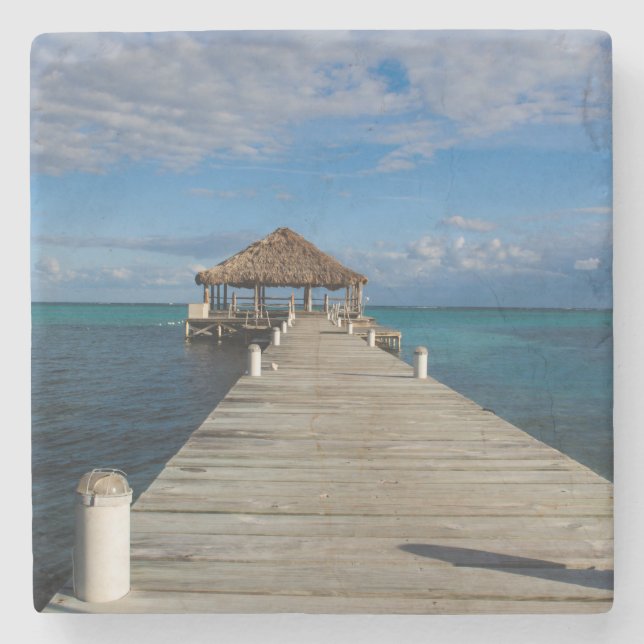 Ambergris Caye Belise Stone Coaster (Front)