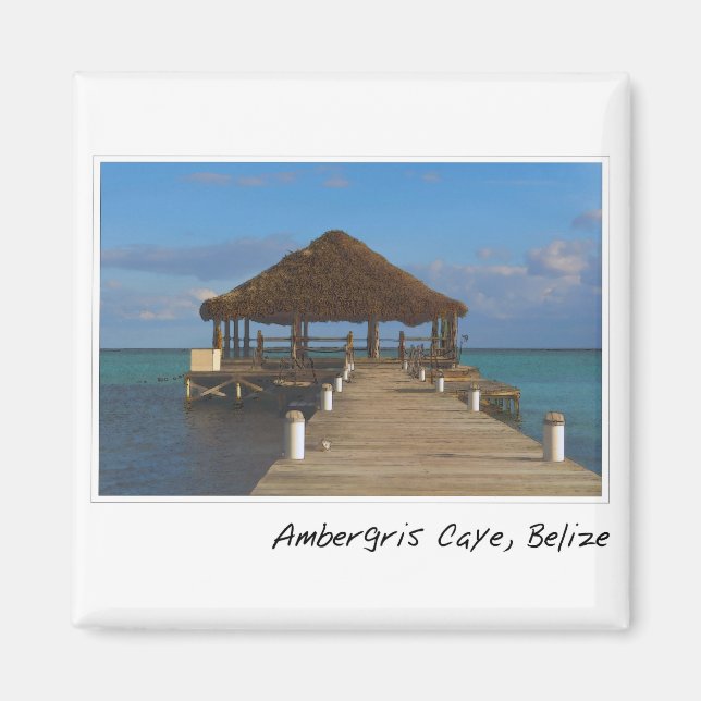 Ambergris Caye Belise Travel Destination Magnet (Front)