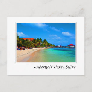 Ambergris Caye Belise Travel Destination Postcard