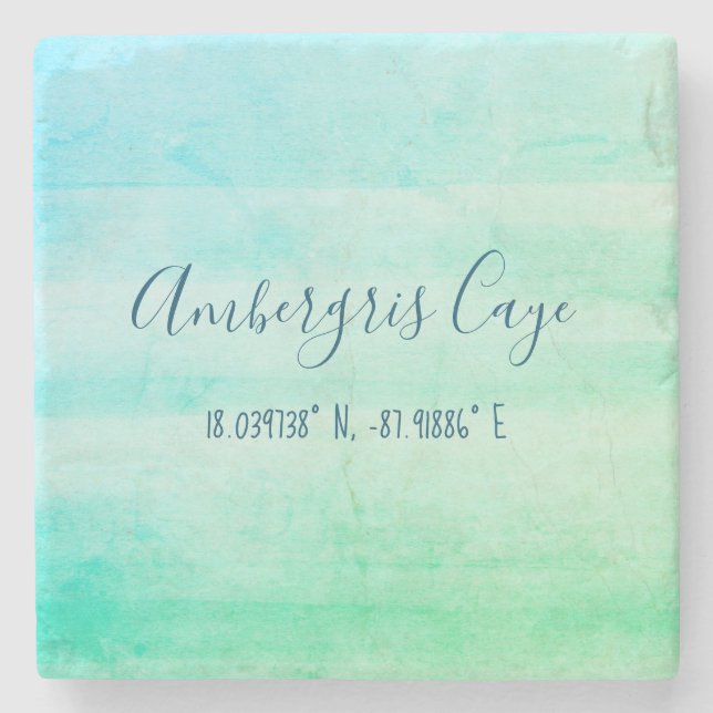 Ambergris Caye Stone Coaster (Front)