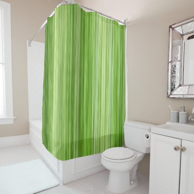 Ambient 3 Green, Original modern design "Key Lime" Shower Curtain (In Situ)