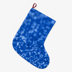 Ambient 4, Blue designer Home decor art Large Christmas Stocking