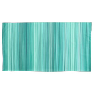 Ambient #5 Teal, original modern stripped pattern Pillowcase