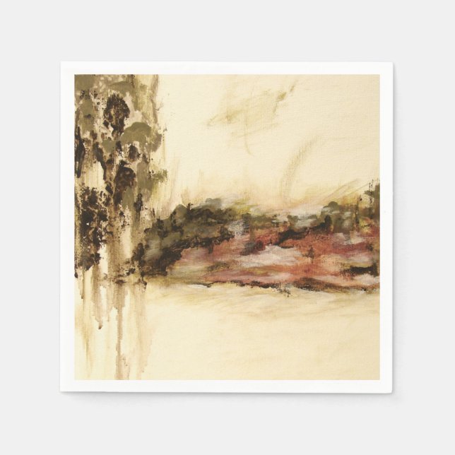 Ambiguous, Abstract Landscape Art Drips Painting Napkin (Front)
