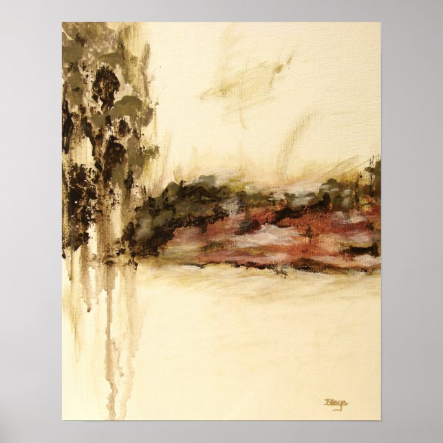 Ambiguous, Abstract Landscape Art Drips Painting Poster (Front)