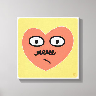 Ambiguous Emotion Heart - With Moustache Canvas Print