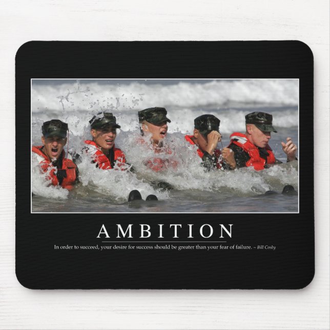 Ambition: Inspirational Quote Mouse Mat (Front)