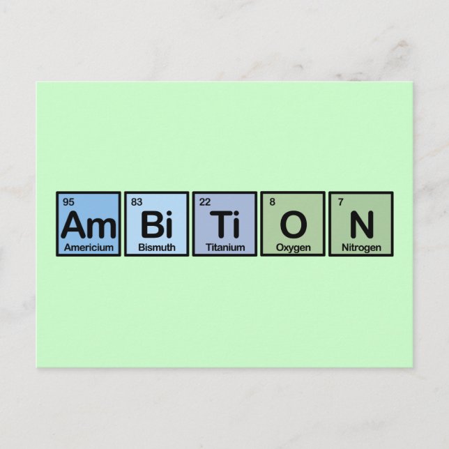 Ambition made of Elements Postcard (Front)