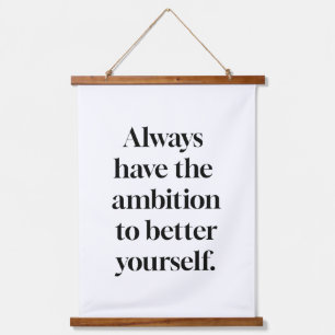 Ambition Wood Topped Wall Tapestry