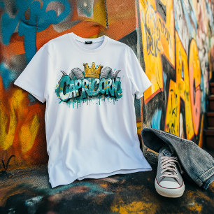 Ambitious Capricorn Zodiac Graffiti Airbrush Tri-Blend Shirt