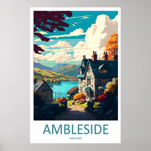 Ambleside Vintage Travel Poster Ski National Park