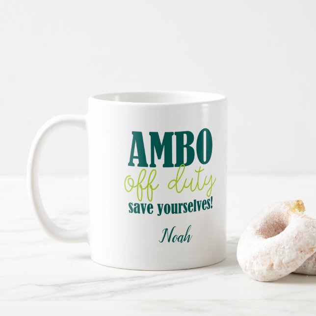 Ambo Ambulance Driver and Paramedic Retirement Coffee Mug (With Donut)