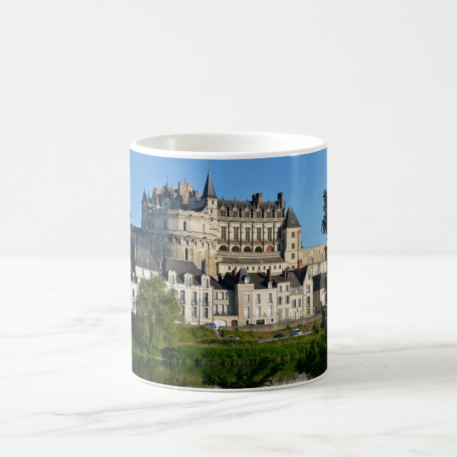 Amboise castle in France Postcard Square Sticker T Coffee Mug (Center)