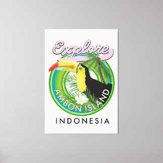 Ambon Island Indonesia travel logo Canvas Print