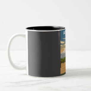 Amboseli National Park Africa Travel Poster Two-Tone Coffee Mug