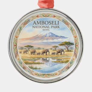 Amboseli National Park Loitokitok Kenya Metal Tree Decoration