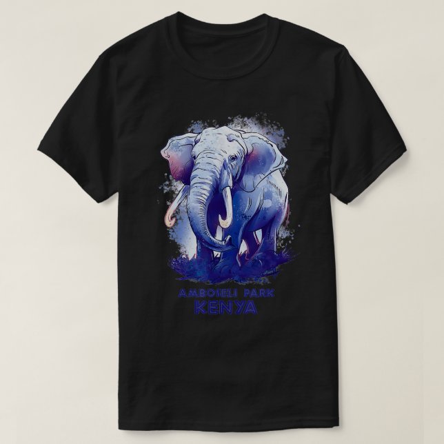Amboseli Park Kenya Safari National Park Game Rese T-Shirt (Design Front)