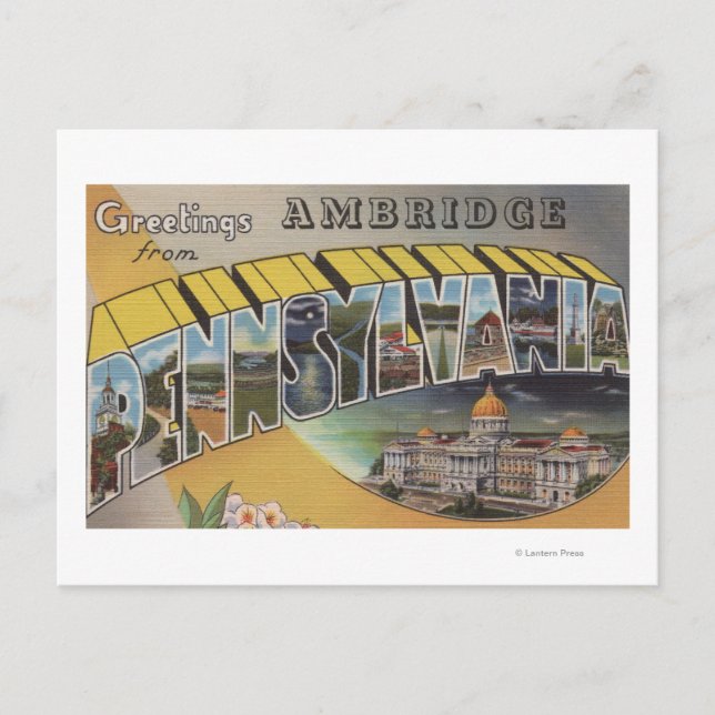 Ambridge, Pennsylvania - Large Letter Scenes Postcard (Front)