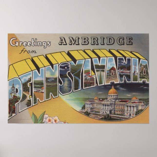 Ambridge, Pennsylvania - Large Letter Scenes Poster (Front)