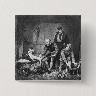 Ambroise Pare treating wounded soldiers 15 Cm Square Badge
