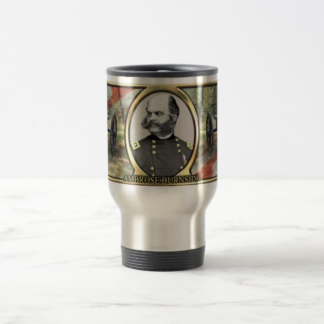 Ambrose Burnside Civil War Travel Mug (Center)