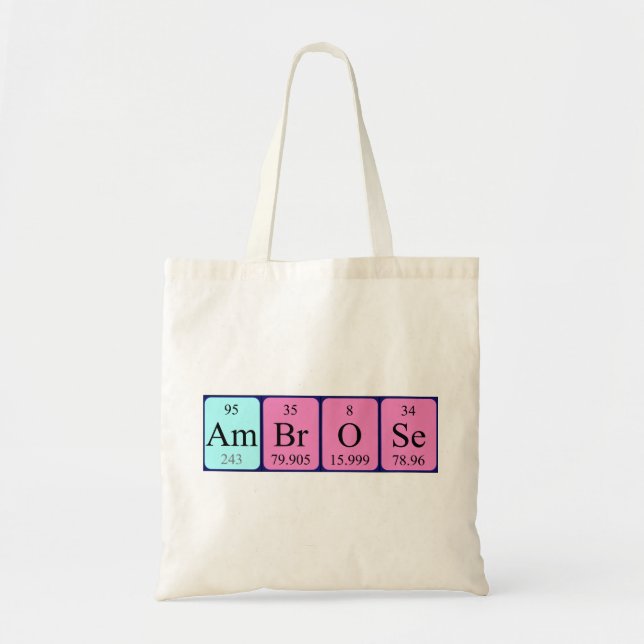 Ambrose periodic table name tote bag (Front)