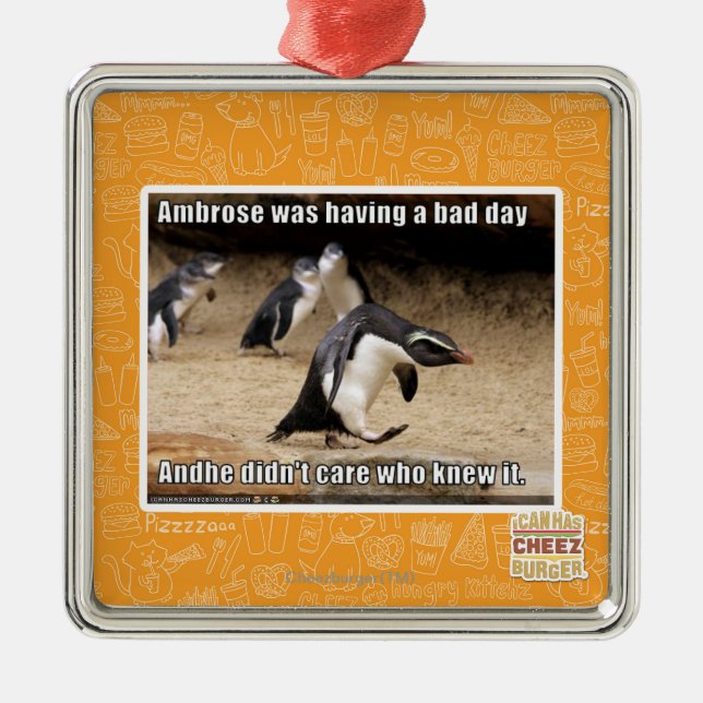 Ambrose was having a bad day metal tree decoration (Front)